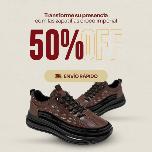 Zapatillas Croco Imperial - Cuero de Cocodrilo, Suela Antideslizante y Ajuste Ergonómico 50% Rabatt