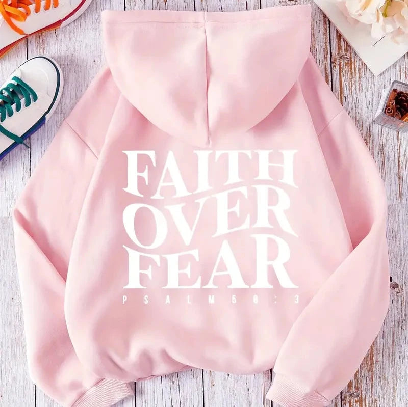 Sudadera con capucha la fe por Encima del Miedo