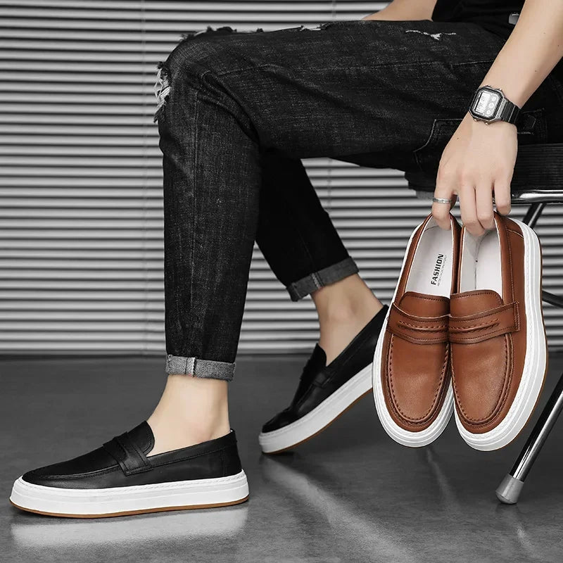 Zapatos de Cuero Genuino Moico